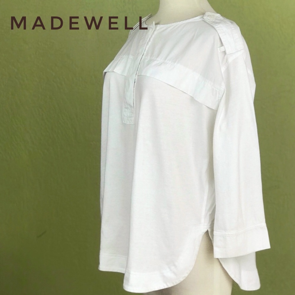 Madewell Military Popover Shirt White Size Medium